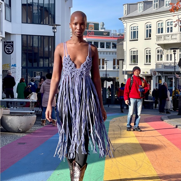 Handmade Macramé Rope Dress - Picture 2 of 16